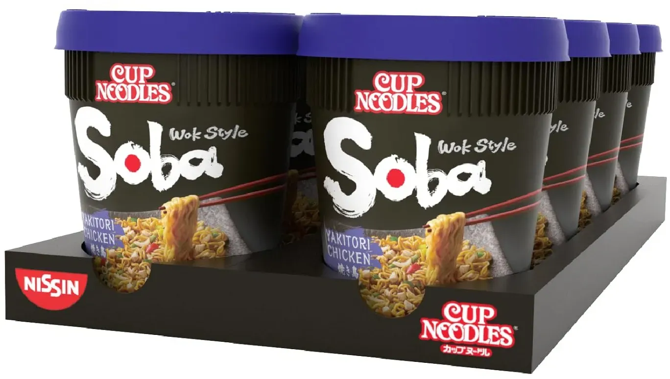 Nissin Cup Noodles Soba Cup Yakitori Chicken 8er Pack, Wok Style Instant-Nudeln