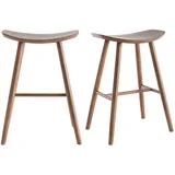 miliboo Barhocker H65 cm 2er Set Walnuss
