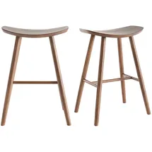 miliboo Barhocker H65 cm 2er Set Walnuss