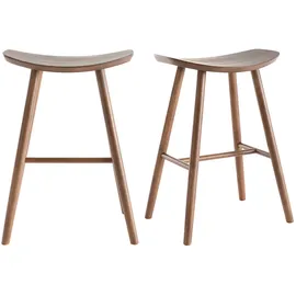 miliboo Barhocker H65 cm 2er Set Walnuss