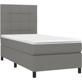 vidaXL Boxspringbett 100 x 200 cm Dunkelgrau