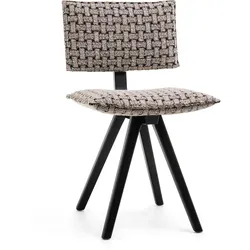 Magis - Trave Stuhl, Esche schwarz / natur-schwarz (Stoff Torri Lana Parallel 711.006)
