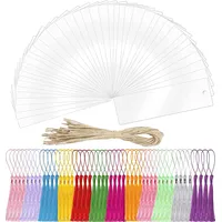 118Pcs Rechteckige Acryl Lesezeichen, BetterJonny 40 Blanko Acryl Lesezeichen Rohling 48 Quaste 30 Seilen Leere Craft Lesezeichen Transparente Lesezeichen für DIY Basteln Notizbuch Dekorationen