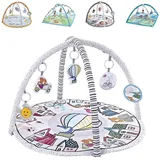 Chipolino Spielbogen Tiere Musikfunktion, 5 Hängespielzeuge, Krabbeldecke weiß