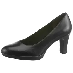 Pumps TAMARIS "Zealot", Damen, Gr. 35, schwarz, Leder, klassisch, Schuhe, Abendschuh, Festtagsschuh, Trichterabsatz, in klassischer Linie