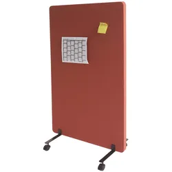 Akustik-Trennwand MCW-G77, Büro-Sichtschutz Raumteiler Pinnwand, doppelwandig rollbar Stoff/Textil ~ 127x80cm braun