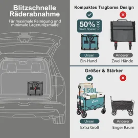 Sekey Bollerwagen Faltbar blau/grün