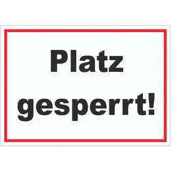 Platz Gesperrt Aufkleber Sportverein A1 (594x841mm)