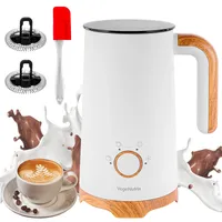 Elektrischer Milchaufschäumer, Automatischer Warm- und Kaltschaumbereiter und Milchwärmer (4-in-1) mit 2 Schneebesen für Latte Macchiato, Cappuccino, Macchiato, heiße Schokolade und Kaffee
