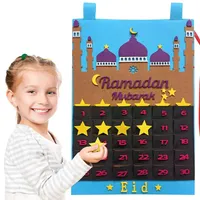 lembrd Ramadan Kalender Filz Eid Mubarak Hängen Countdown Kalender 2023 Ramadan Adventskalender Mit Taschen Für Kinder, Eid Geschenke Ramadan Dekorationen Partyzubehör