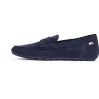 Tommy Hilfiger Damen Driver Schuh Flag Soft Suede Loafer Elegant, Blau (Space Blue), 39
