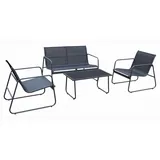 ACAMP Rhodos Loungeset 4-teilig grau/schwarz