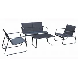 ACAMP Rhodos Loungeset 4-teilig grau/schwarz