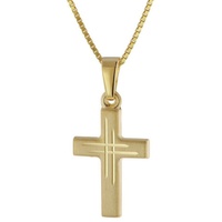 trendor 41804 Kinder-Halskette mit Kreuz Gold 333/8K, 38 cm