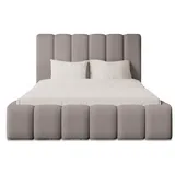 Meblito Polsterbett Doppelbett Andorf Schlafzimmer Bettkasten Matratze 140/160/180/200x200cm - Bouclé) - Beige