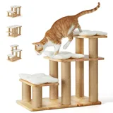 Hundetreppe, 3 Stufen Haustiertreppe, Katzentreppe aus natürlichem Gummiholz ...