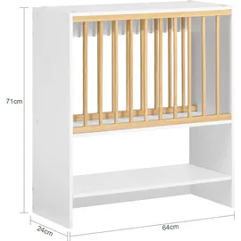 SoBuy Tellerhalter Wandregal 64 x 71 x 24 cm Weiß