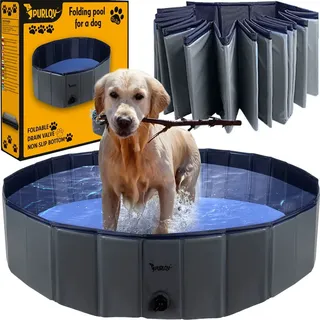 purlov Hundepool 120x30 cm Blau/Grau