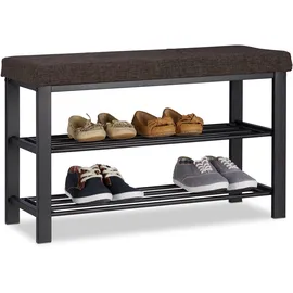 Relaxdays Schuhbank 81 x 50 x 32 cm offen / braun