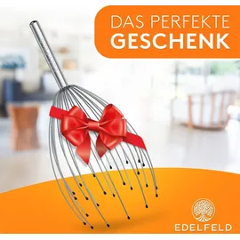 edelfeld Die entspannende Kopfmassage Spinne mit 28 Fingern von Edelfeld [VERBESSERTE VERSION 2025]- Mit Geschenkverpackung & Schleife - Kopfmassagegerät als Geschenk mit Auslegern auf 2 Ebenen Wohlfühl-Noppen