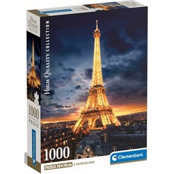 Clementoni® Puzzle High Quality Collection Compact, Eiffel-Turm, mit neuer Compact Box, 1000 Puzzleteile, Made in Europe; FSC® – schützt Wald – weltweit bunt