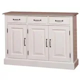 Casa Padrino Kommode 120 x 85 x 35 cm Weiß / Beige