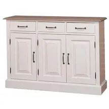 Casa Padrino Kommode 120 x 85 x 35 cm Weiß / Beige
