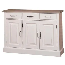 Casa Padrino Kommode 120 x 85 x 35 cm Weiß / Beige