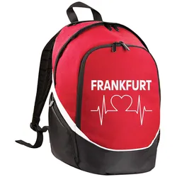 multifanshop Rucksack - Frankfurt - Herzschlag - Druck weiß - Tasche