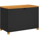 vidaXL Gartentruhe Schwarz 110x55x63 cm Poly Rattan Akazienholz