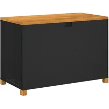 vidaXL Gartentruhe Schwarz 110x55x63 cm Poly Rattan Akazienholz