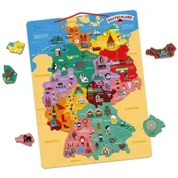 JANOD J05477 Magnetische Landkarte Deutschland - 79 Teile