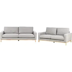 5-Sitzer Sofa Set grau / hellbraun SIGGARD