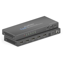 PureLink PureTools - 1x4 HDMI2.1 Splitter - 48Gbps - 8K (60Hz 4:2:0) 12 bit, Audio De-Embedding und Signal M, Switch Box