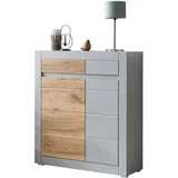 furn.design Kommode in Platingrau matt und Zinneiche Wohn- und Esszimmer Highboard 100 x 113 cm - Sideboards, Kommoden