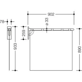 Hewi Duschvorhang Serie 801 94 x 96,7 cm senfgelb