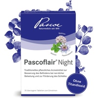 Pascoe Pascoflair Night: 30 Tabletten - Baldrian, Passionsblume und Melisse - zur Besserung des Befindens bei nervlicher Belastung und zur Förderung des Schlafes – ohne Titandioxid