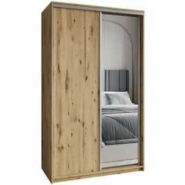 masseno Schwebetürenschrank TAVI 120 x 205 x 60 cm Braun