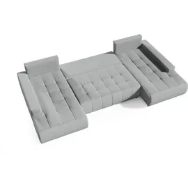 Fun Möbel Wohnlandschaft Sofa mit Schlaffunktion VOGAR Stoff Monolith Honiggelb - Gelb