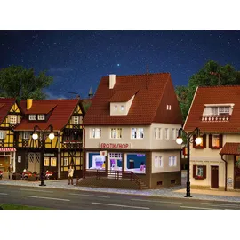 Vollmer Erotikshop mit Inneneinrichtung und LED-Beleuchtung 43870 H0