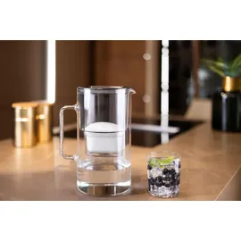 Wessper Wasserfilterkanne Glas schwarz 3L