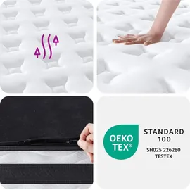 vidaXL Taschenfederkernmatratze Mittel 140 x 200 cm H2