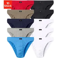H.I.S. Herren Minislip blau/neonblau/silbergrau/khaki/hellrot/schwarz/weiß M-L 10er Pack