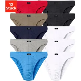 H.I.S. Herren Minislip blau/neonblau/silbergrau/khaki/hellrot/schwarz/weiß M-L 10er Pack