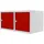 Proregal Mega Deal 2x Schließfachwürfel Blocky mit Drehriegelschloss für Vorhängeschloss 40x40x40cm Lichtgrau/Rot