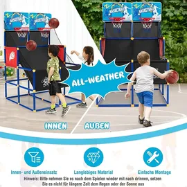 GYMAX COSTWAY Arcade Basketball Spielset, Basketballständer mit 2 Spieler, inkl. 2 Sp...