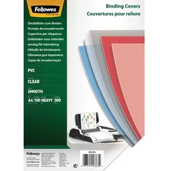 Fellowes Umschlagfolie PVC Deckblatt A4 klar transparent, 300mic.