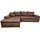 luma-home Vintage Ecksofa Schlafsofa Eckcouch L-Sofa mit Ottomane links, einzeln stellbar,L-Form, 266x186 cm, Wohnzimmer, Sofas / 18014 - 2 Jahre Gewährleistung - mind. 14 Tage Rückgaberecht - Braun