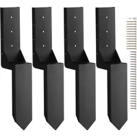 Vevor Reparaturset für Zaunpfostenanker 6er-Pack Innendurchmesser 8,9 x 8,9 cm Stützpfosten aus Stahl für Zaunpfosten Anker-Erdspieß zur Reparatur von geneigten gebrochenen Holzzaunpfosten Umhüllung