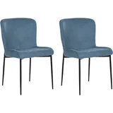 Beliani Esszimmerstuhl 2er Set ADA Blau